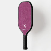Monogram Eenvoudige Moderne Orchidee Denim Print Pickleball Paddle (Links)