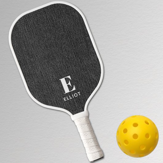 Monogram Eenvoudige Moderne Zwart-Wit Denim Print Pickleball Paddle