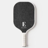 Monogram Eenvoudige Moderne Zwart-Wit Denim Print Pickleball Paddle (Voorkant)