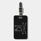 Monogram Eenvoudige  Retro Stijl Gepersonaliseerd Bagagelabel (Voorkant verticaal)