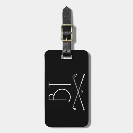 Monogram Eenvoudige  Retro Stijl Gepersonaliseerd Bagagelabel (Voorkant verticaal)