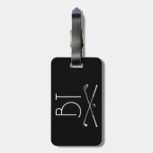 Monogram Eenvoudige  Retro Stijl Gepersonaliseerd Bagagelabel (Achterkant verticaal)