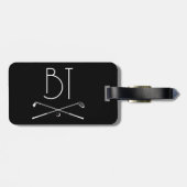 Monogram Eenvoudige  Retro Stijl Gepersonaliseerd Bagagelabel (Achterkant horizontaal)