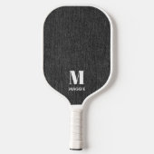 Monogram Eenvoudige Royal Paarse Denim Print Pickleball Paddle (Achterkant)