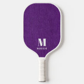 Monogram Eenvoudige Royal Paarse Denim Print Pickleball Paddle (Voorkant)