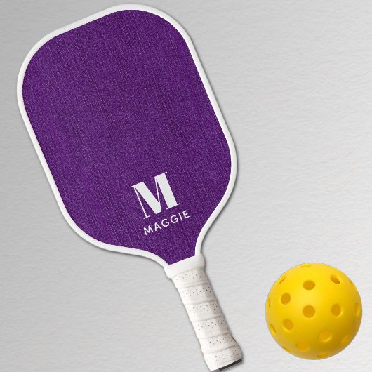 Monogram Eenvoudige Royal Paarse Denim Print Pickleball Paddle
