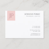 Monogram Eenvoudige Sjabloon Blush Pink White eleg Visitekaartje (Achterkant)