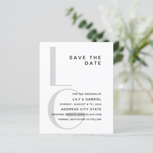 Monogram. Eenvoudige typografie bruiloft Opslaan D (Staand voorkant)