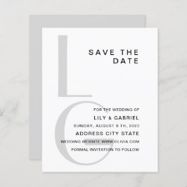 Monogram. Eenvoudige typografie bruiloft Opslaan D