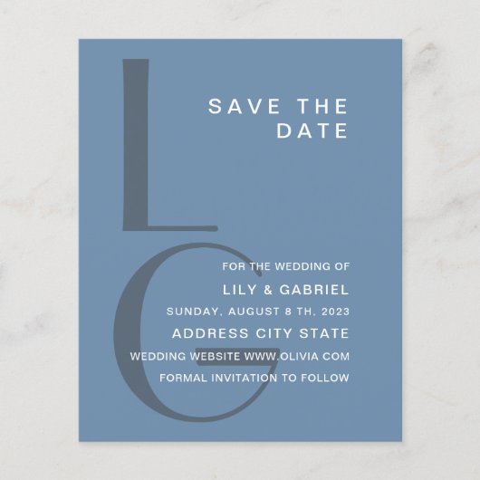 Monogram. Eenvoudige typografie bruiloft Opslaan D (Voorkant)