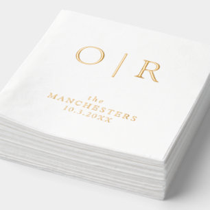 Monogram Eerste Initialen Trouwen Gold Foil servet