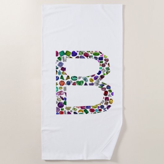 Monogram Eerste Letter B Strandlaken (Voorkant)