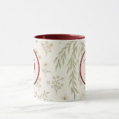 Monogram Eerste Letter Boho Willow & Aardbeien Cad Mok (Midden)