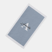 Monogram Eerste Letter Eenvoudig Licht Stof Blauw  Servet (Hoek)