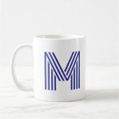Monogram Eerste Letter Eenvoudig Minimaal Modern Koffiemok (Links)