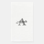 Monogram Eerste Letter Elegant Aangepaste Naam 202 Servet (Voorkant)