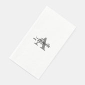 Monogram Eerste Letter Elegant Aangepaste Naam 202 Servet (Hoek)