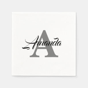 Monogram Eerste Letter Elegant Aangepaste Naam Coo Servet