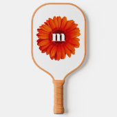 Monogram Eerste Letter Gerbera Madelief Pickleball Paddle (Voorkant)