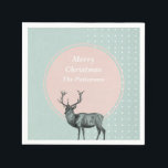 Monogram Eerste Letter Kerstvakantie Herten Servet<br><div class="desc">Dit moderne ontwerp voor de feestdagen bevat een hert met de tekst "Prettig Kerstfeest (familienaam)" in script op een abstracte achtergrond #kerstfeest #feest #feestservet #papieren servet #feestartikelen #persoonlijk #persoonlijkecadeaus #kerst #kerstcadeaus #herten #rendieren #winter #feestdagen #ontwerper #trendy #trend #thuis #cadeaus</div>