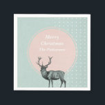 Monogram Eerste Letter Kerstvakantie Herten Servet<br><div class="desc">Dit moderne ontwerp voor de feestdagen bevat een hert met de tekst "Prettig Kerstfeest (familienaam)" in script op een abstracte achtergrond #kerstfeest #feest #feestservetten #papierservetten #feestartikelen #persoonlijk #persoonlijkecadeaus #kerst #kerstcadeaus #herten #rendieren #winter #feestdagen #ontwerper #trendy #trend #thuis #cadeaus</div>