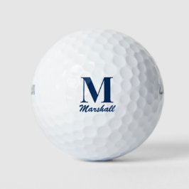 Monogram Eerste Letter Marineblauw Vaderdag Golf Golfballen