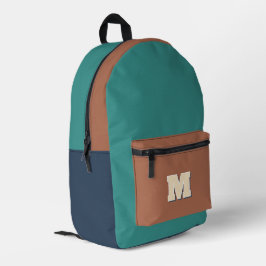 Monogram eerste letter meer kleurig bedrukte rugzak