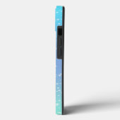 Monogram Eerste Letter Naam Blauw Groen Glitter Om Case-Mate iPhone Case (Achterkant / Links)