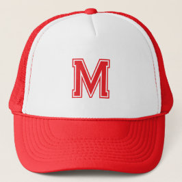 Monogram eerste letter naam Rode Moederdag cadeau Trucker Pet