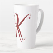 Monogram Eerste Letter Naam Schrift Minimaal Trouw Latte Mok (Rechterhoek)
