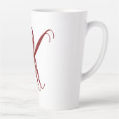 Monogram Eerste Letter Naam Schrift Minimaal Trouw Latte Mok (Rechts)
