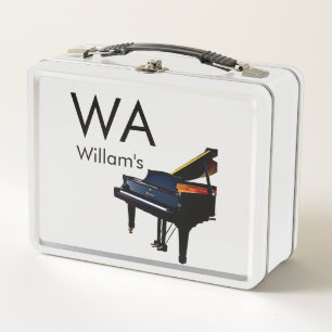 Monogram eerste letter naam tekst piano muziek 