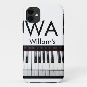 Monogram eerste letter naam tekst piano muziek Case-Mate iPhone case