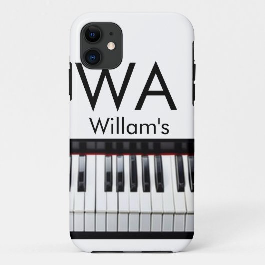 Monogram eerste letter naam tekst piano muziek Case-Mate iPhone case (Achterkant)