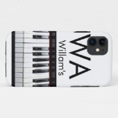 Monogram eerste letter naam tekst piano muziek Case-Mate iPhone case (Achterkant (horizontaal))