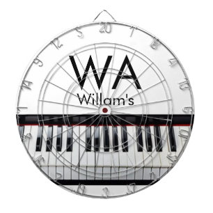 Monogram eerste letter naam tekst piano muziek dartbord
