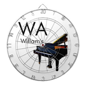 Monogram eerste letter naam tekst piano muziek  dartbord
