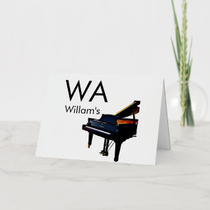 Monogram eerste letter naam tekst piano muziek folie feestdagenkaart