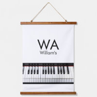 Monogram eerste letter naam tekst piano muziek
