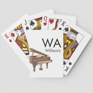 Monogram eerste letter naam tekst piano muziek pokerkaarten