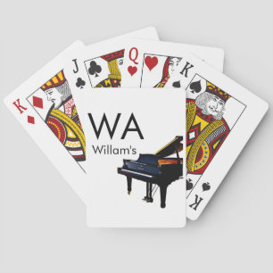 Monogram eerste letter naam tekst piano muziek pokerkaarten