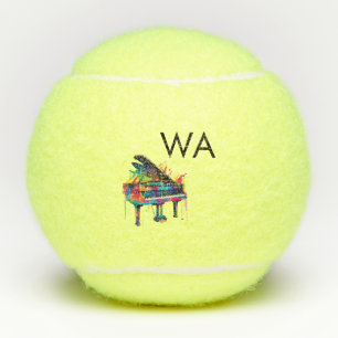 Monogram eerste letter naam tekst piano muziek  tennisballen