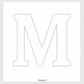 Monogram Eerste Letter Naam Wit Minimalistisch Aan Sticker (Vel)