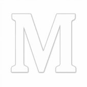 Monogram Eerste Letter Naam Wit Minimalistisch Aan Sticker (Voorkant)