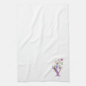 Monogram Eerste Letter Plus Bloemendesign Theedoek (Verticaal)