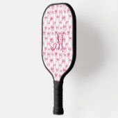 Monogram Eerste Letter Roze Strik Coquette Estheti Pickleball Paddle (Links)