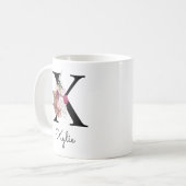 Monogram Eerste Letter S Roze Boho Meisjesachtig B Koffiemok (Voorkant links)