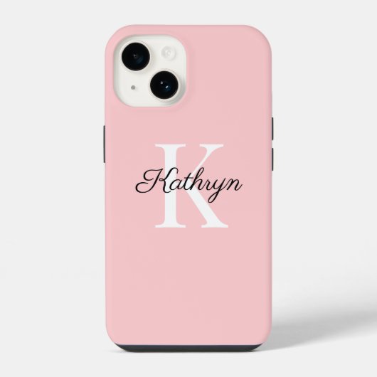 Monogram Eerste Letter van de Naam iPhone Hoesje (Achterkant)