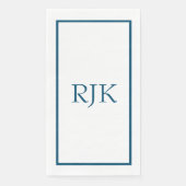 Monogram Eerste Letters Aangepaste Naam 2023 Blauw Servet (Voorkant)