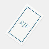 Monogram Eerste Letters Aangepaste Naam 2023 Blauw Servet (Hoek)